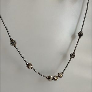 New vintage rustic silver bead necklace